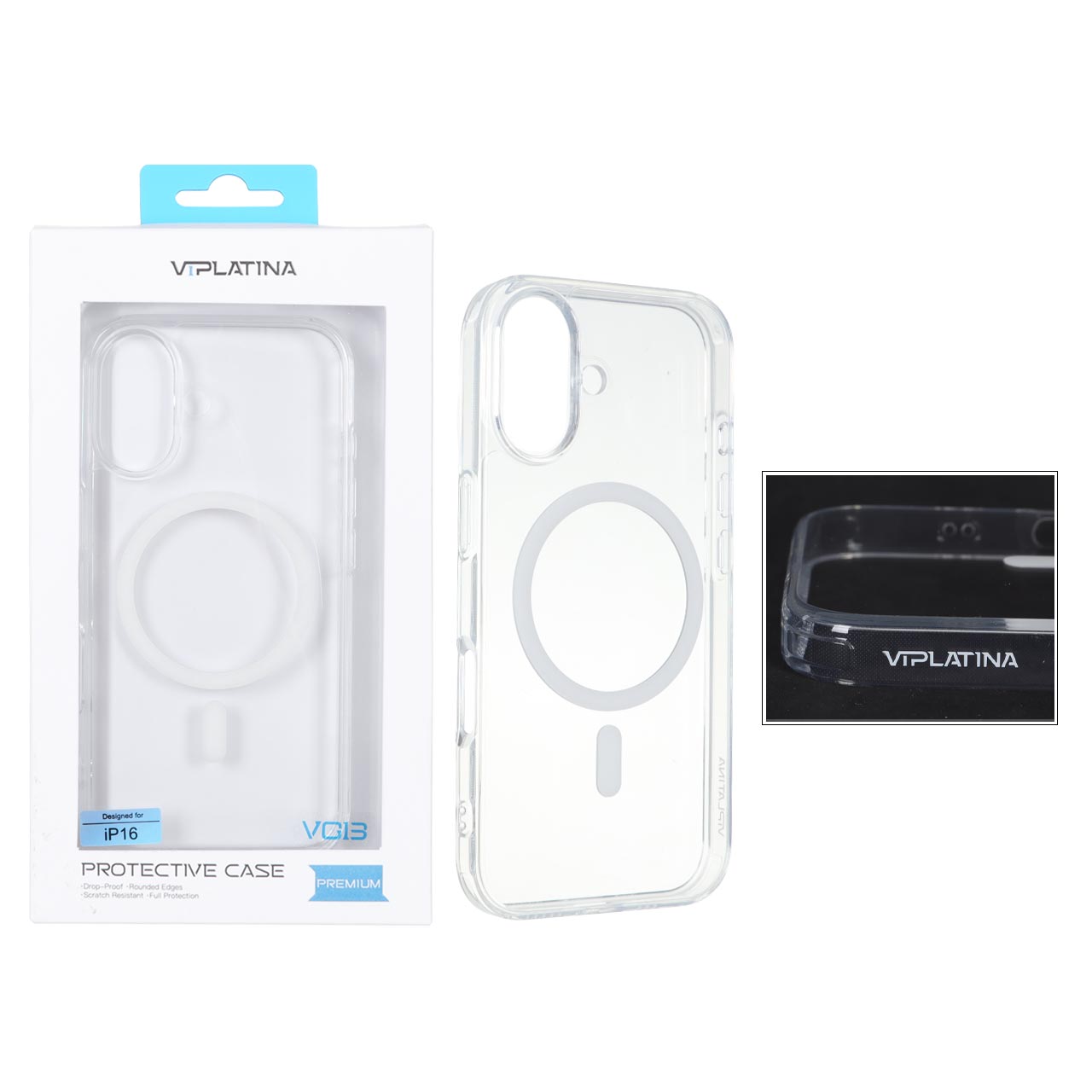 قاب اورجینال VIPLATINA پشت سخت MagSafe شفاف Apple iPhone 16 (پک دار)
